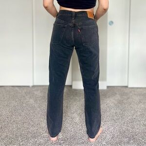 Levi's Big E Premium 501 S Jeans - Faded Black Wash - Grunge Streetwear -Size 27